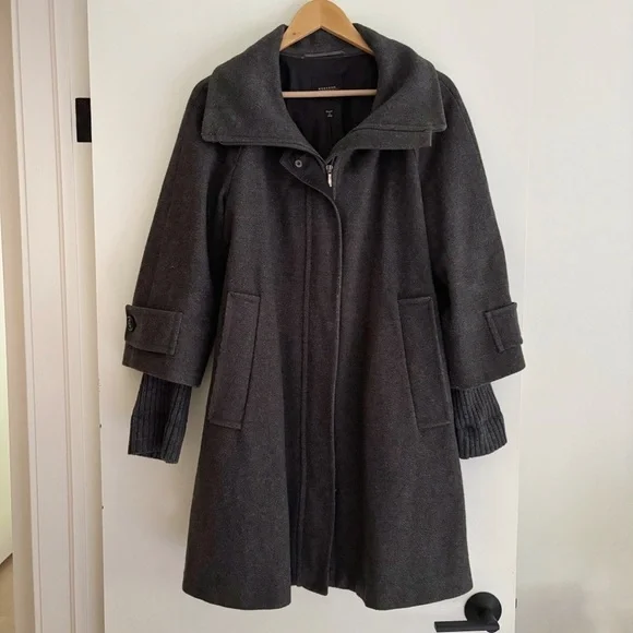 MaxMara Weekend Wool Blend Coat Charcoal Gray Size US 6 - Picture 3 of 7